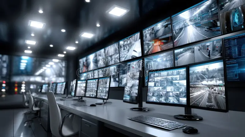security-center-monitoring-multiple-screens-showing-surveillance-cameras-footage-modern-security-control-room-showing-multiple